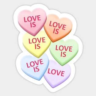Love Is Love Gay Pride Candy Heart Valentine's Day Sticker